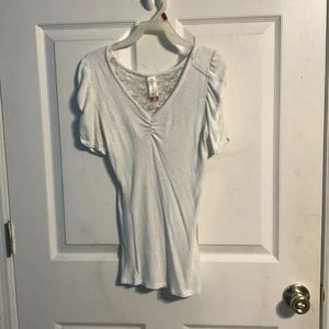 White blouse with lace detail